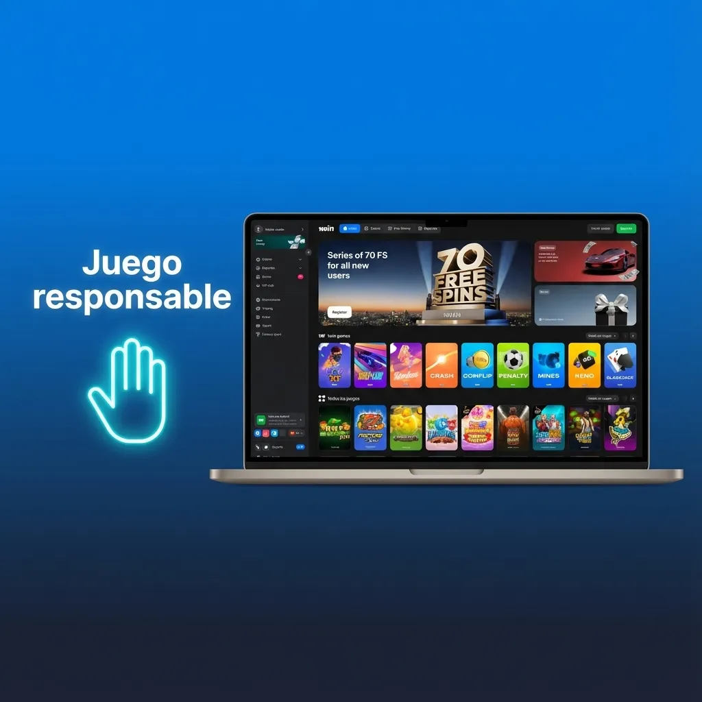 Ilustración sobre juego responsable con mensajes de control de presupuesto, límites de tiempo y búsqueda de ayuda profesional