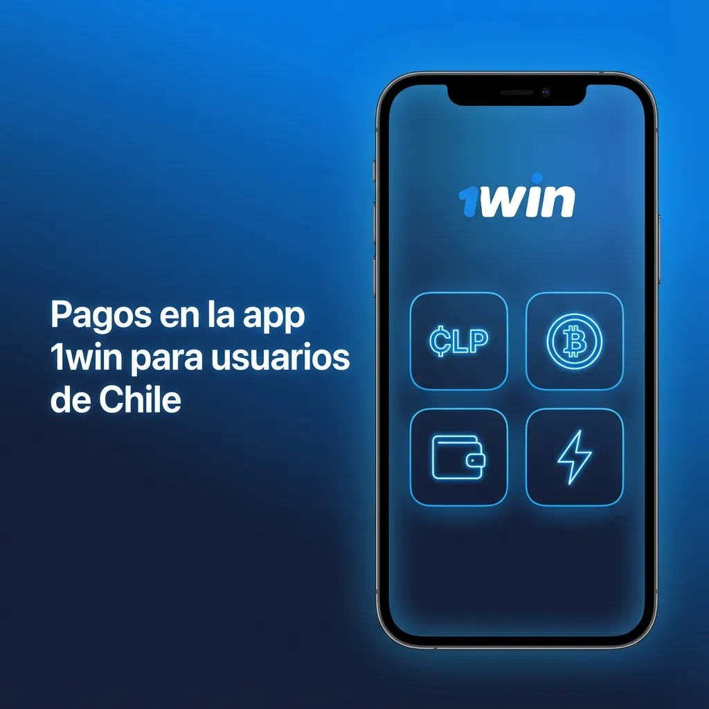 Pantalla de la app 1win mostrando métodos de pago chilenos y tarjetas internacionales para depósitos y retiros rápidos
