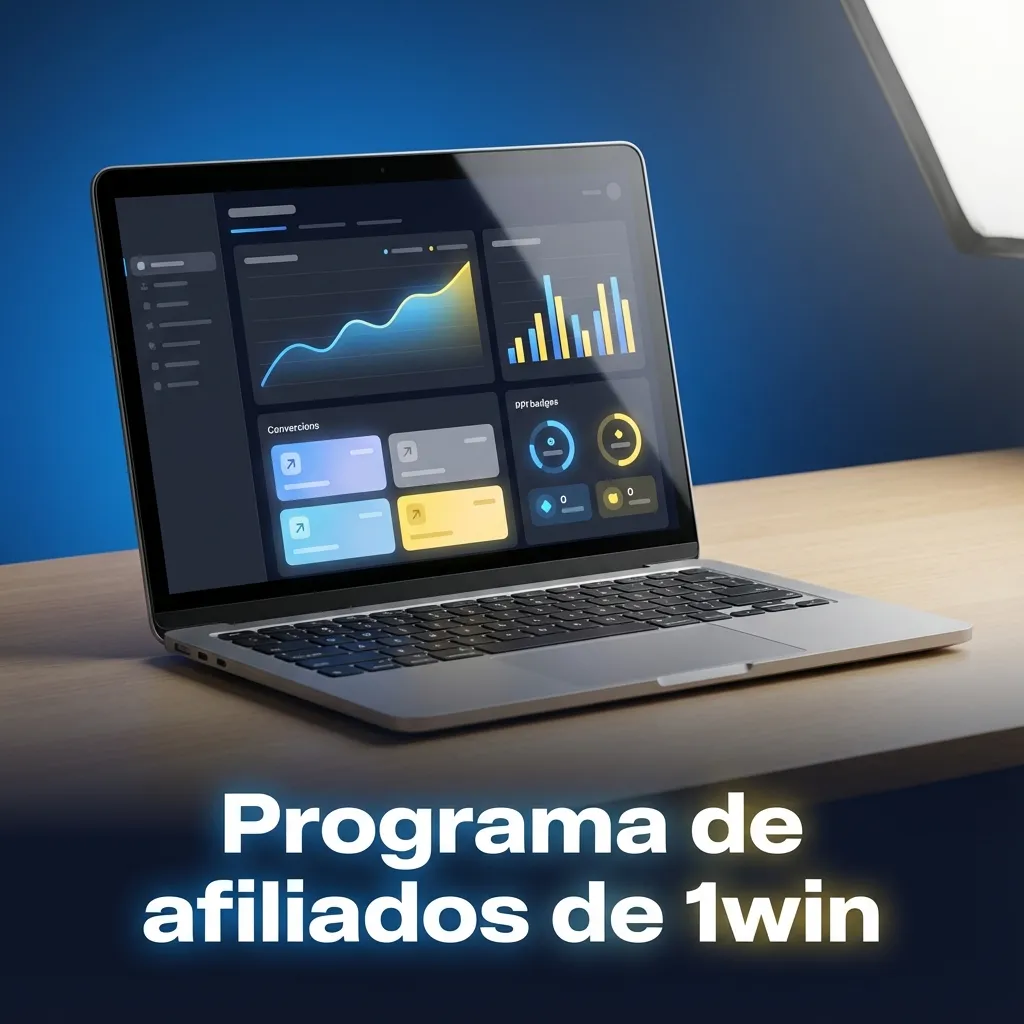 Banner del programa de afiliados 1win con creadores de contenido ganando comisiones por referir usuarios a la casa de apuestas