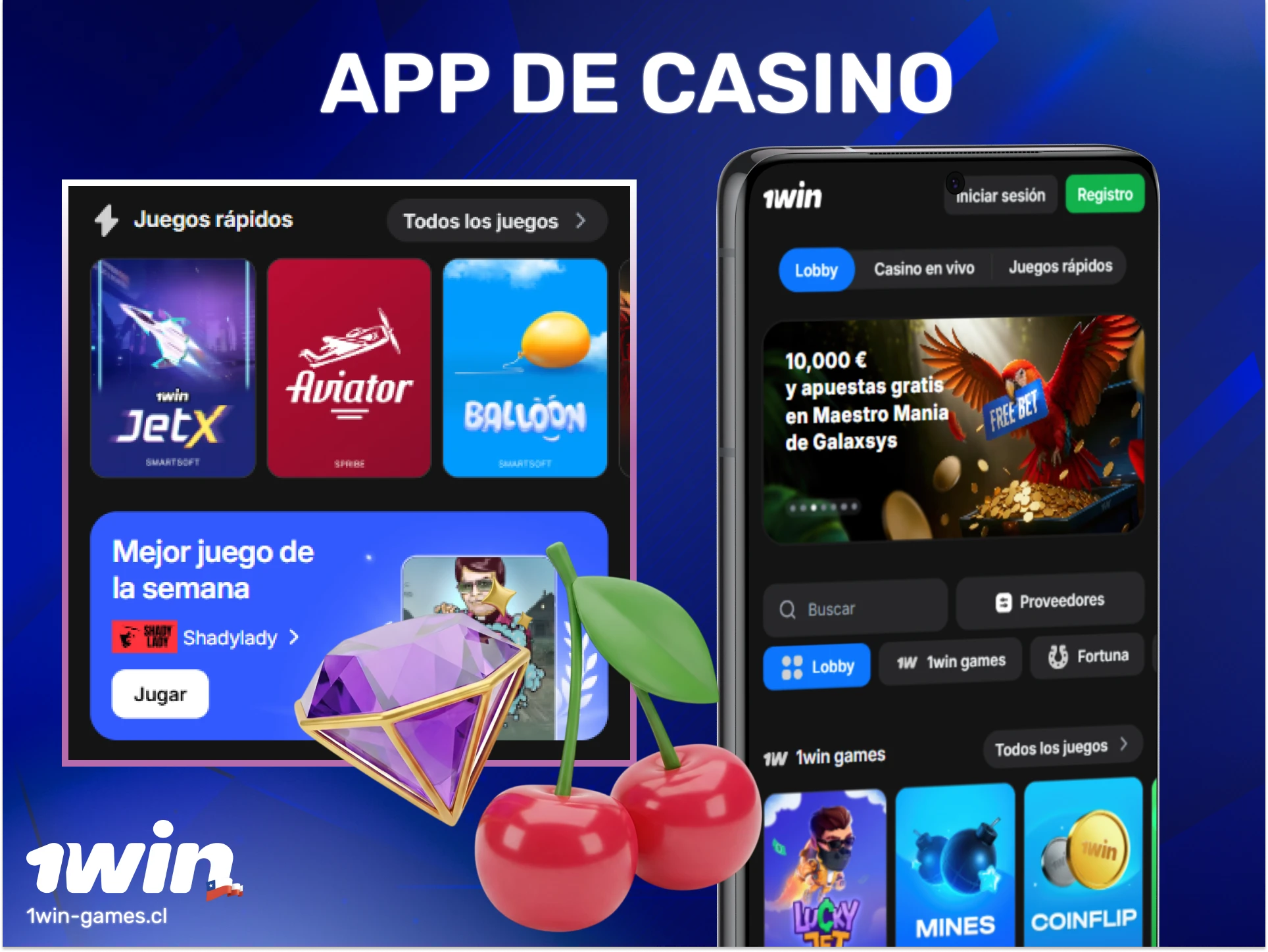 Disfruta de la mejor experiencia de casino online con la 1win App en Chile.