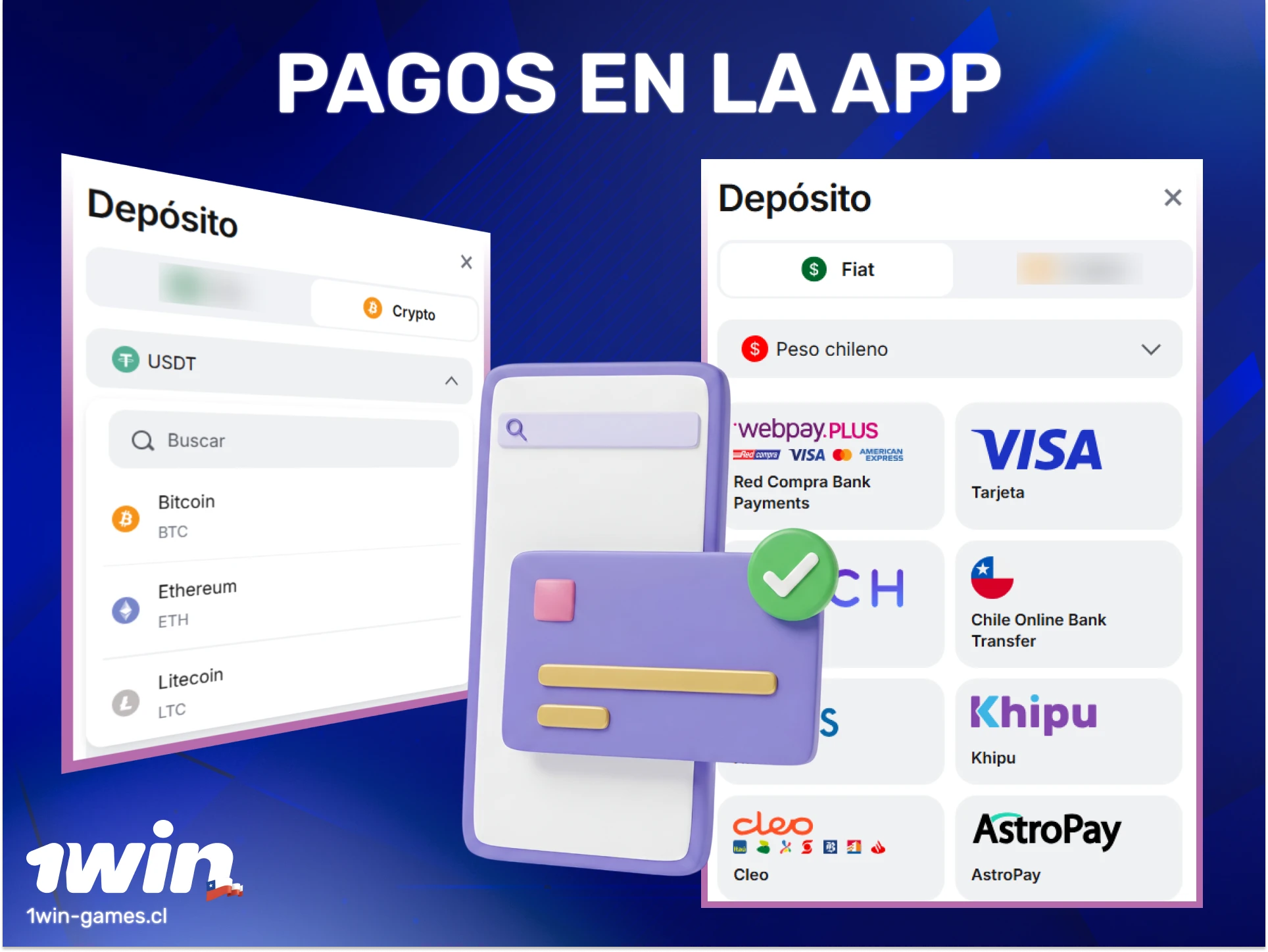 Gestiona tus pagos en la 1win App con métodos seguros para Chile.