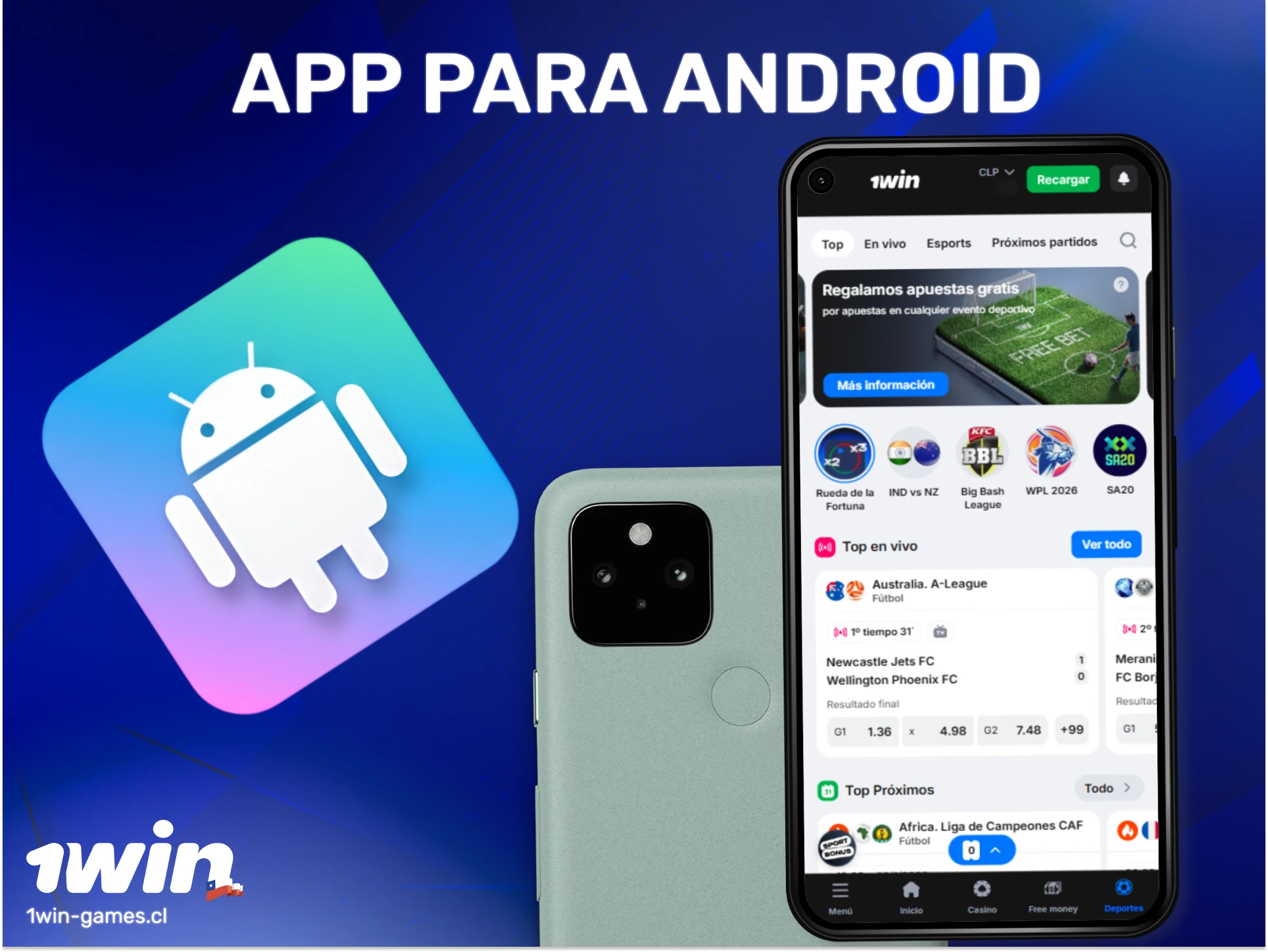 Descarga la aplicación de 1win para Android y empieza a apostar desde tu celular hoy.