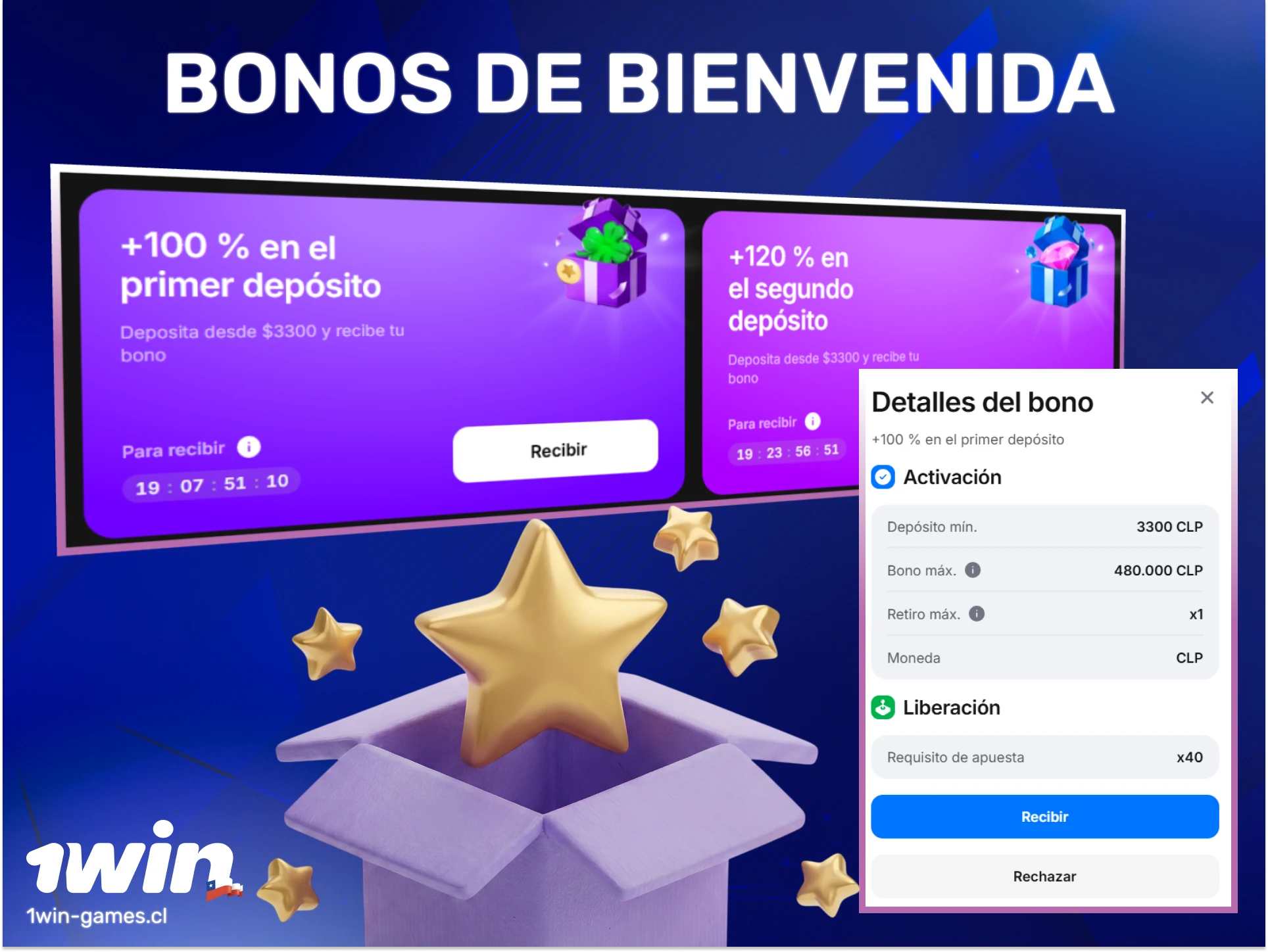 Obtén los bonos de bienvenida para jugadores de Chile en 1win y empieza a ganar hoy.