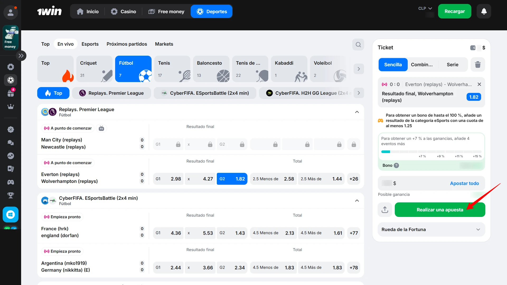 Confirma tu apuesta y sigue el desarrollo del evento deportivo en 1win Chile hoy mismo.