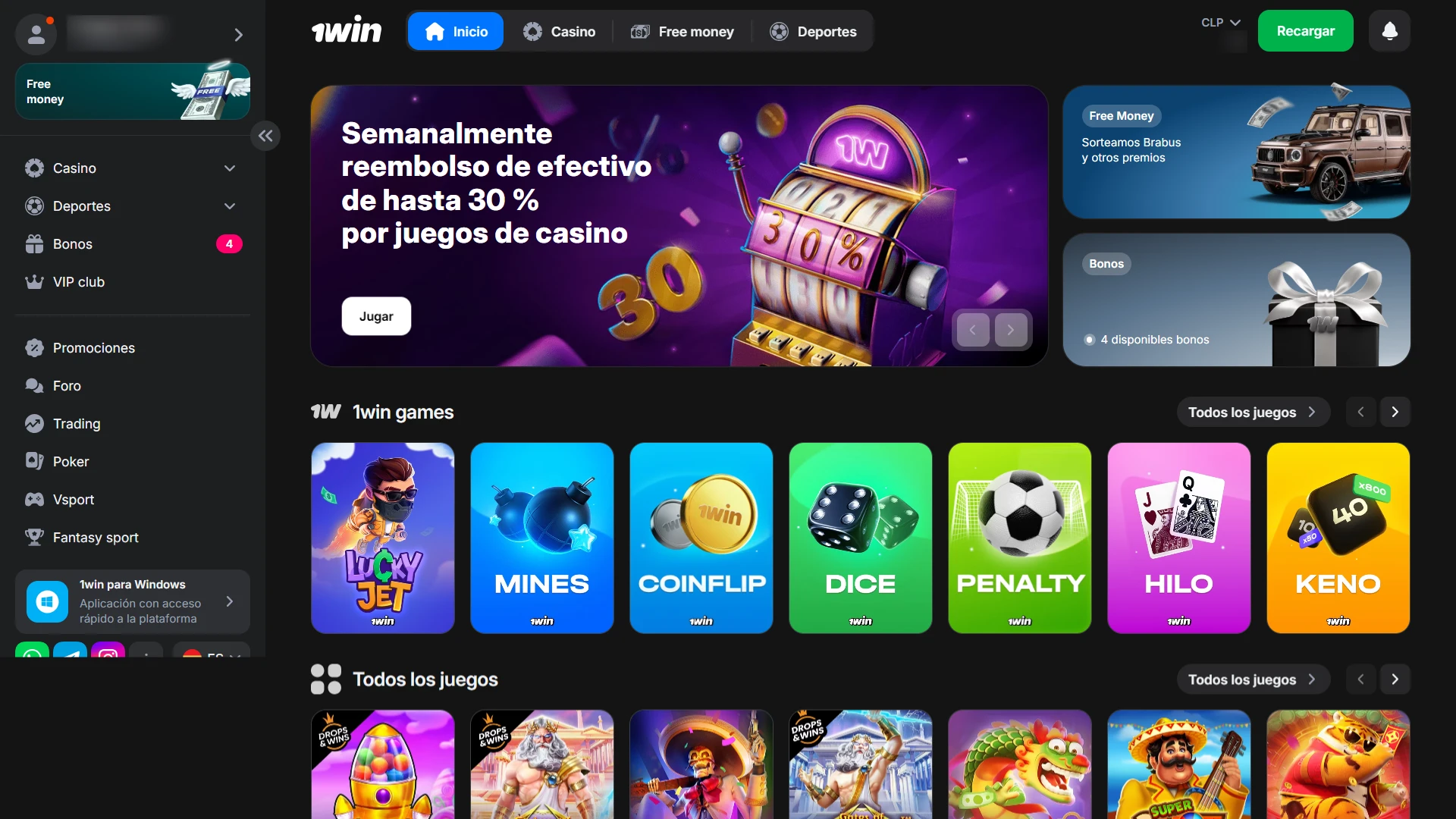 Explora la página principal de 1win Chile y descubre todas las opciones de juego hoy.