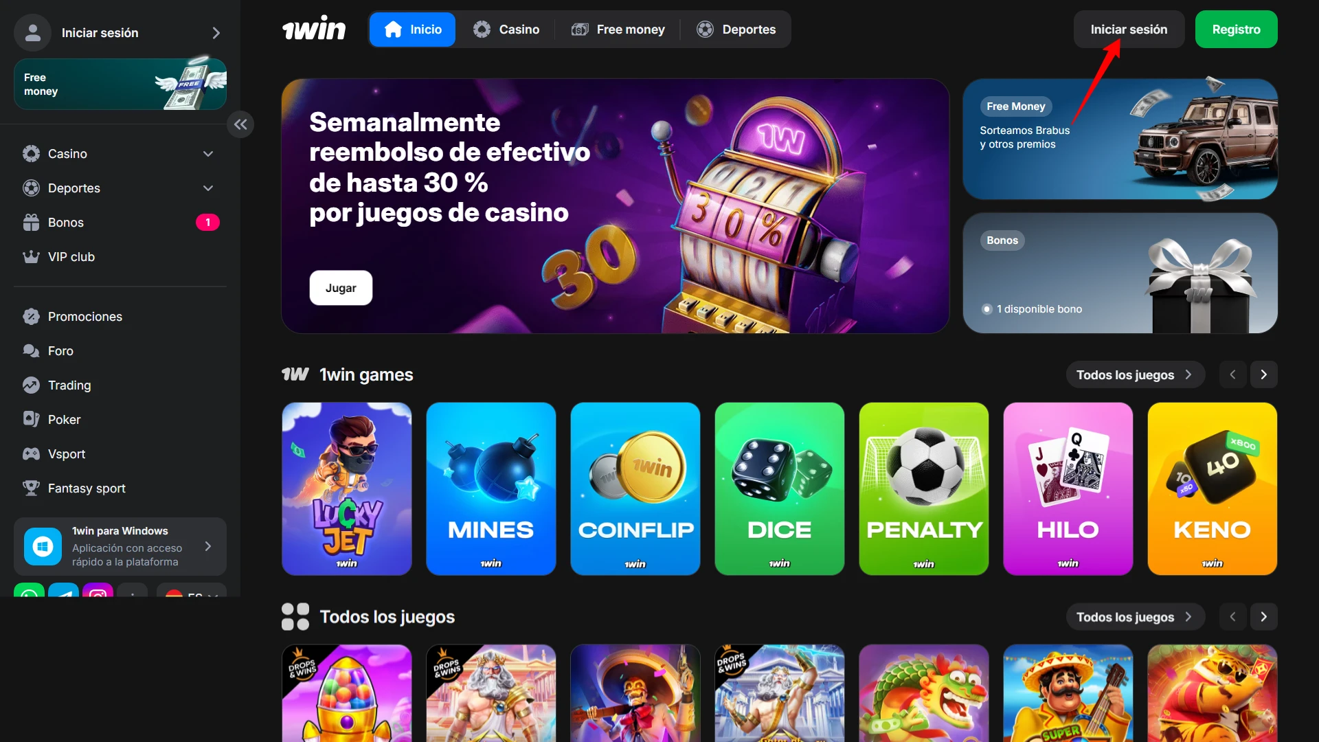 Inicia sesión en tu cuenta de 1win para comenzar a realizar tus apuestas hoy.