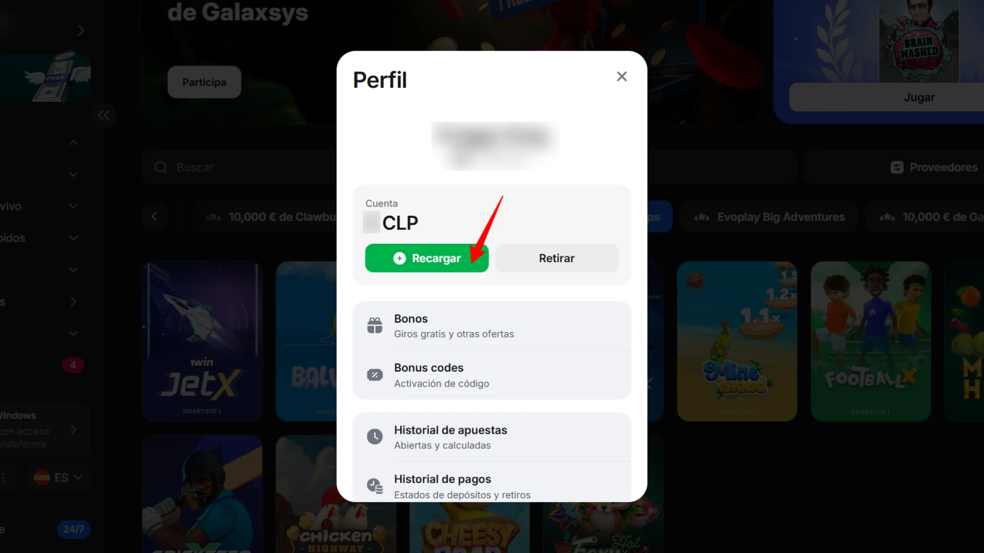 Haz un depósito en 1win con tu método de pago preferido para tener fondos en Aviator hoy.