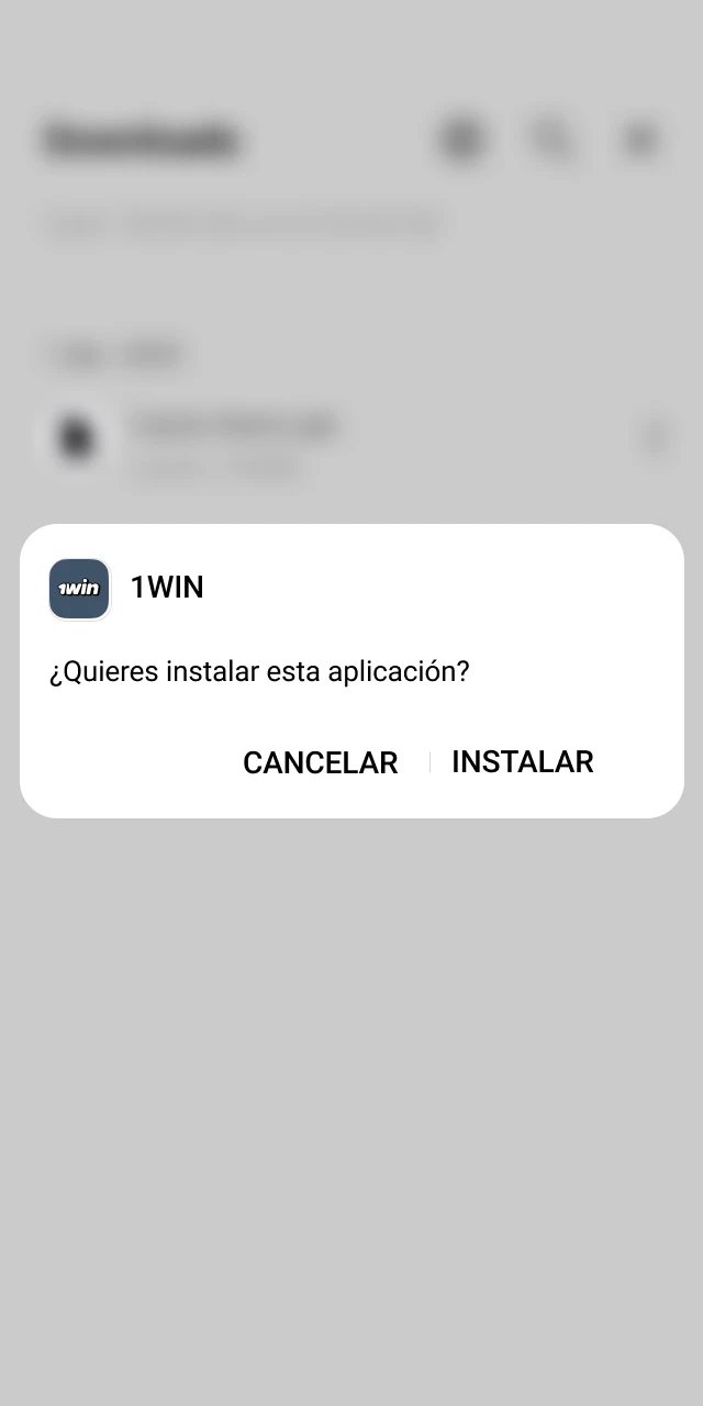 Ejecuta e instala el archivo APK de 1win Chile en tu teléfono móvil para finalizar el proceso hoy.