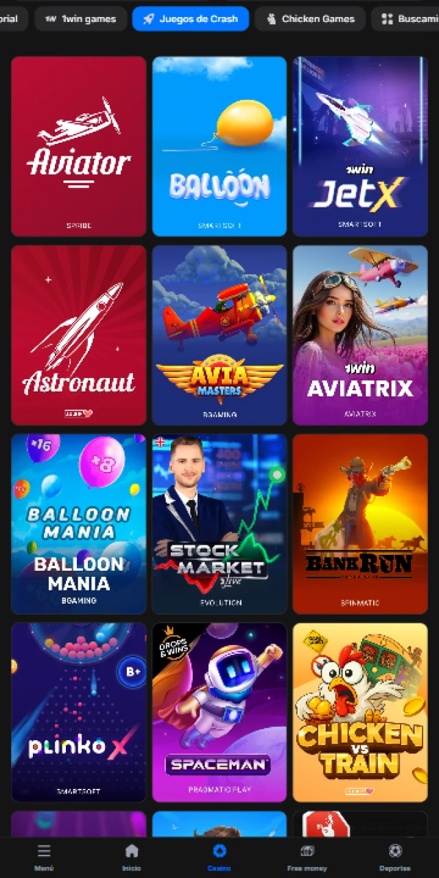 Inicia sesión en la aplicación de 1win Chile y realiza tu primer depósito para jugar con dinero real hoy.