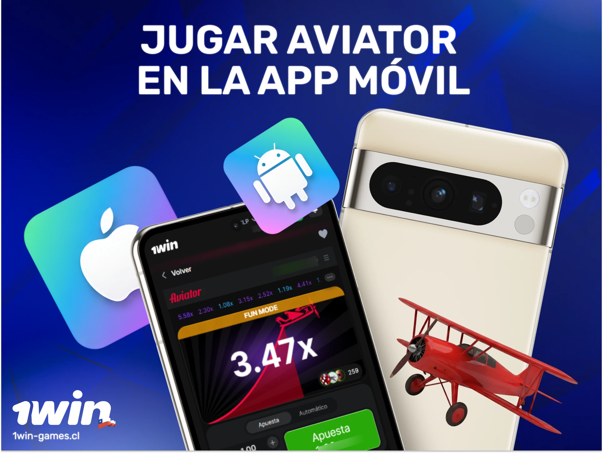 Juega Aviator en la app móvil de 1win Chile y vuela hacia la victoria desde cualquier lugar hoy.