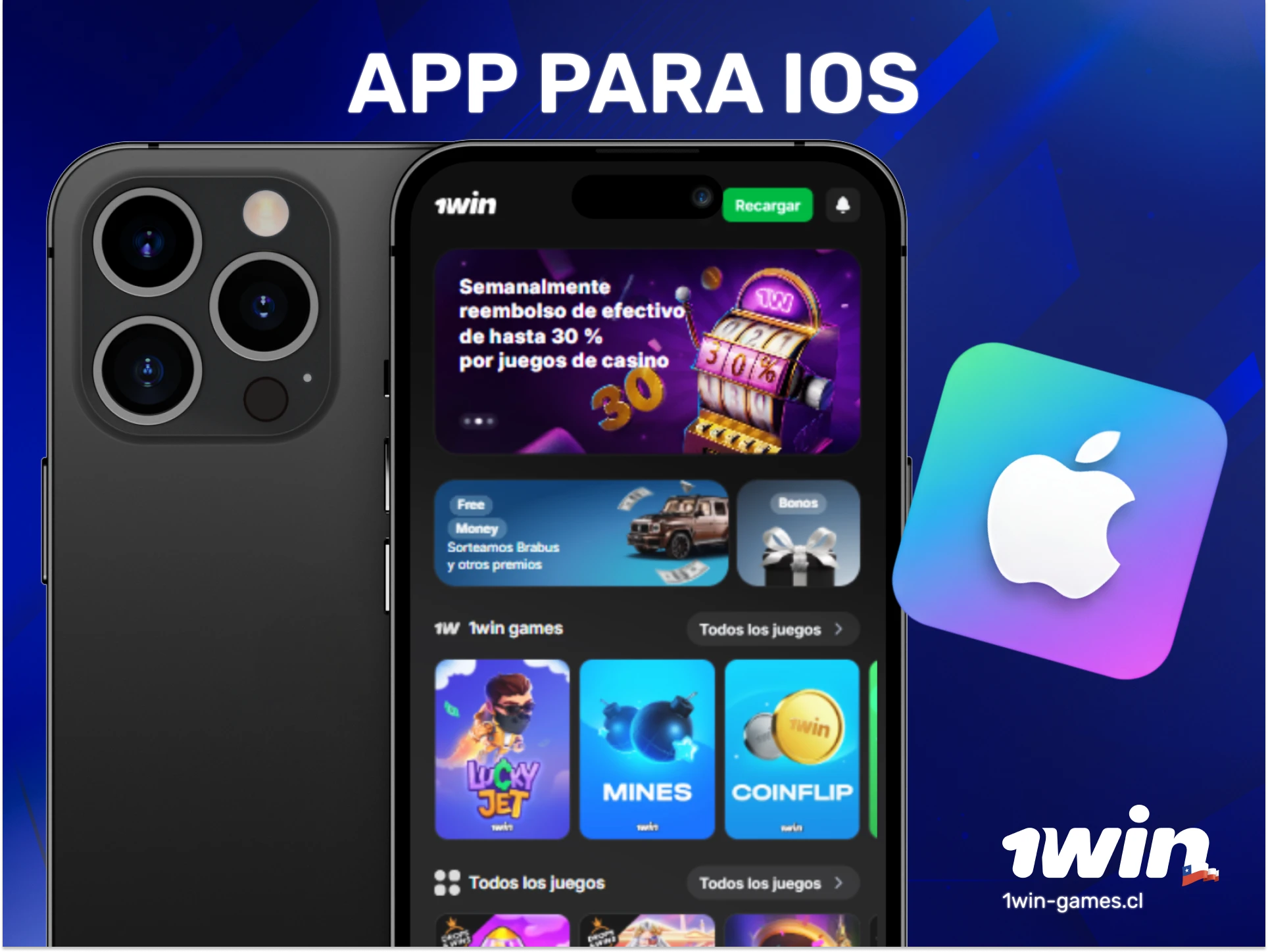 Consigue la 1win App para iOS y disfruta del casino móvil.