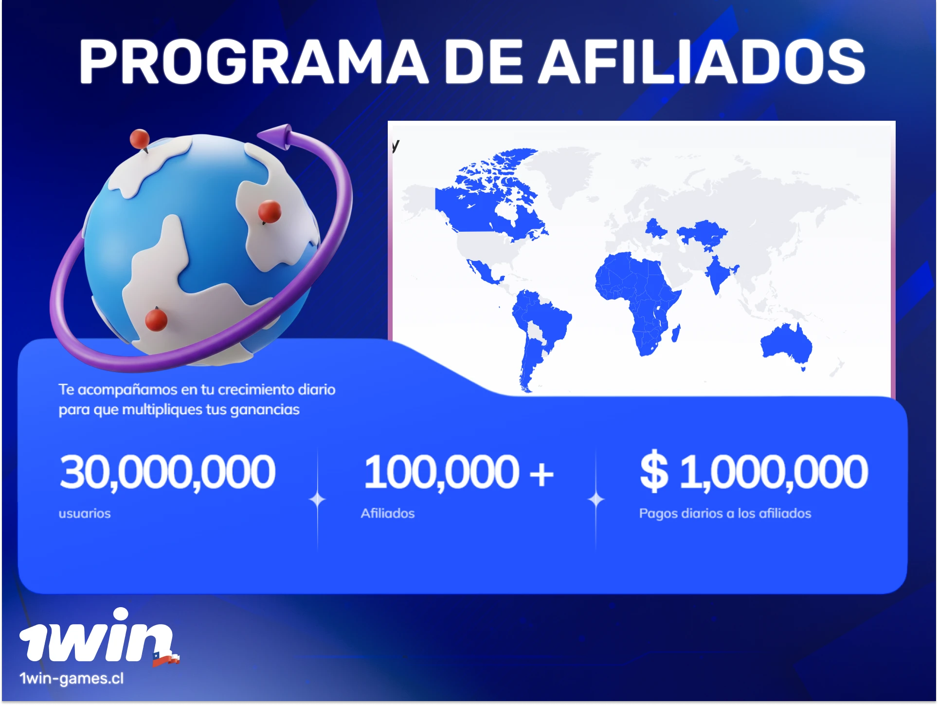 Únete al programa de afiliados de 1win Casino y gana dinero.