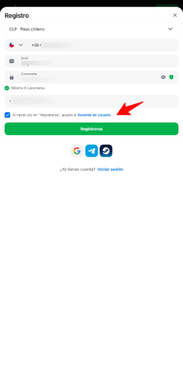 Acepta los Términos y Condiciones para unirte a la comunidad de 1win.