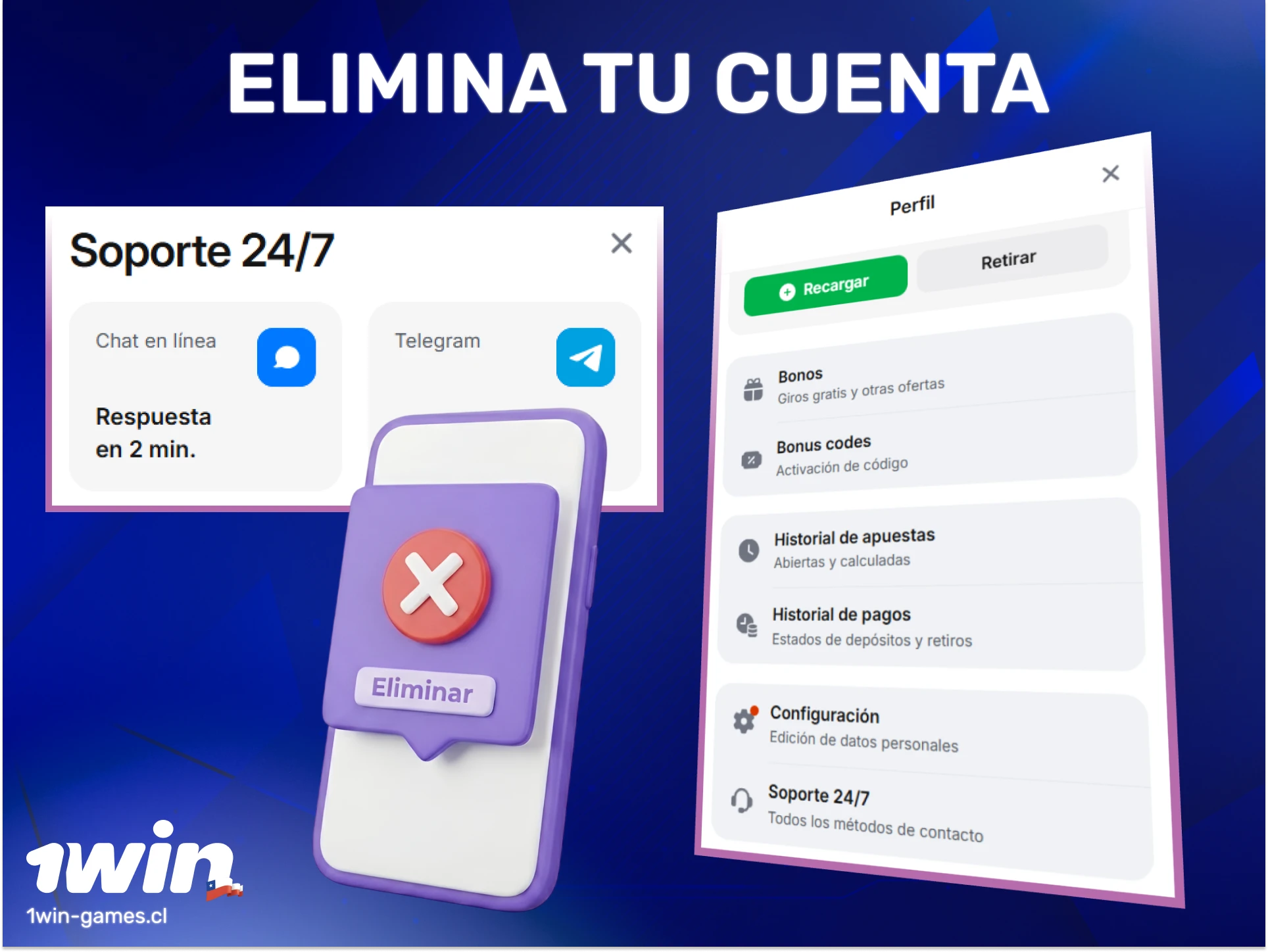 Sigue los pasos para eliminar tu cuenta 1win de forma segura y responsable.