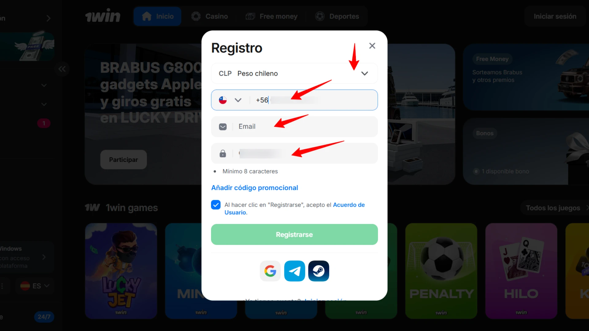 Añade tus datos personales y desbloquea todo el poder de 1win.