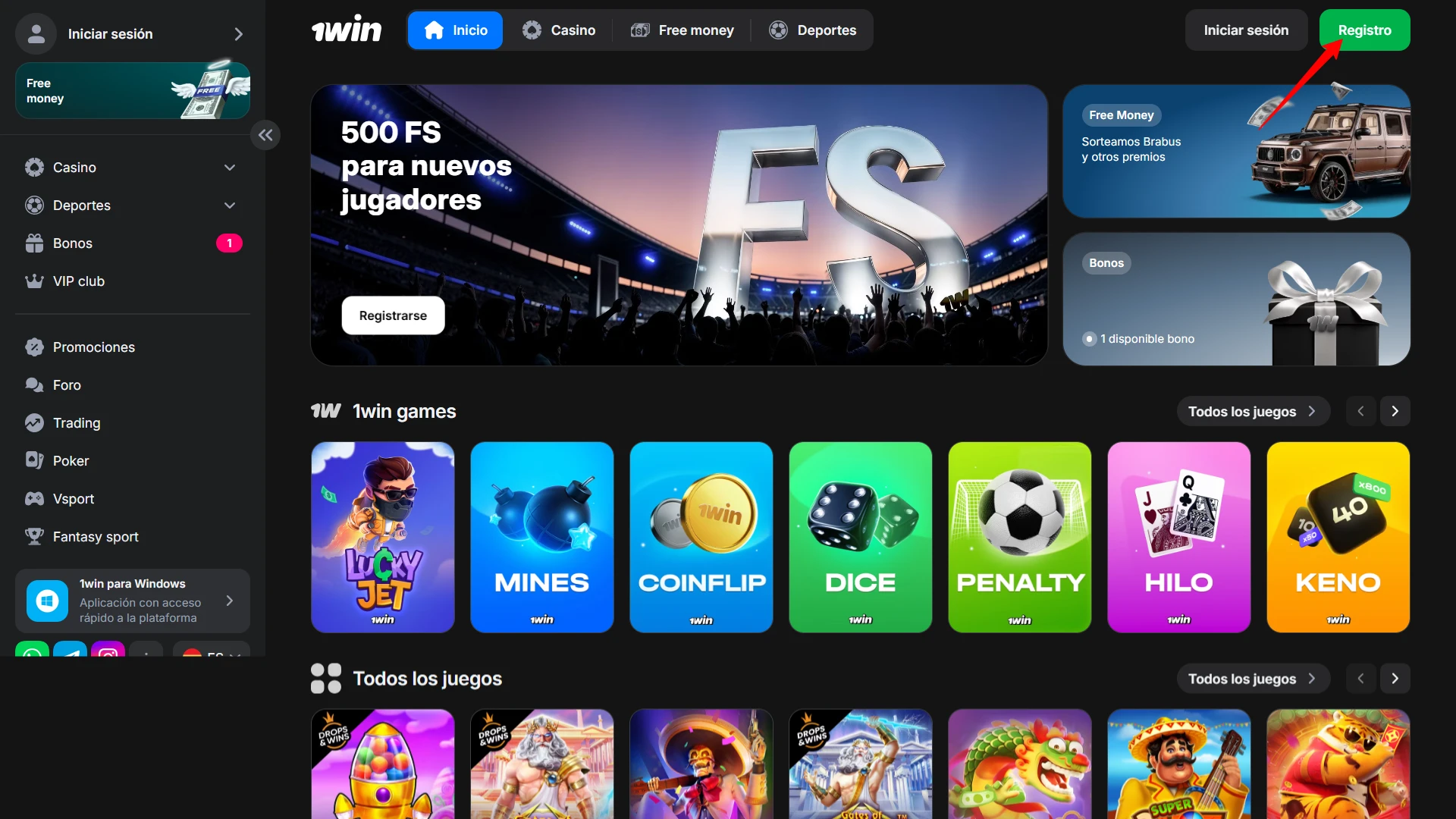 ¡Inicia tu registro en 1win hoy y prepárate para ganar en grande.