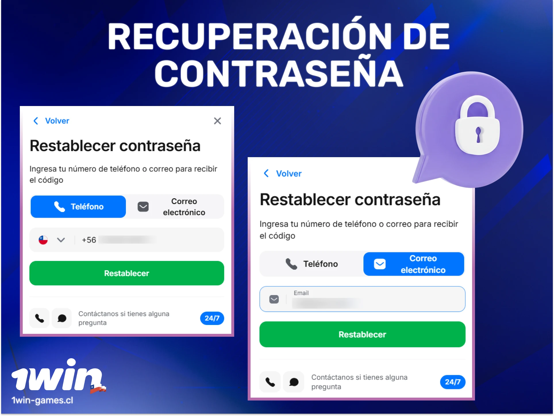 Recupera la contraseña de tu cuenta 1win y vuelve a jugar de inmediato.
