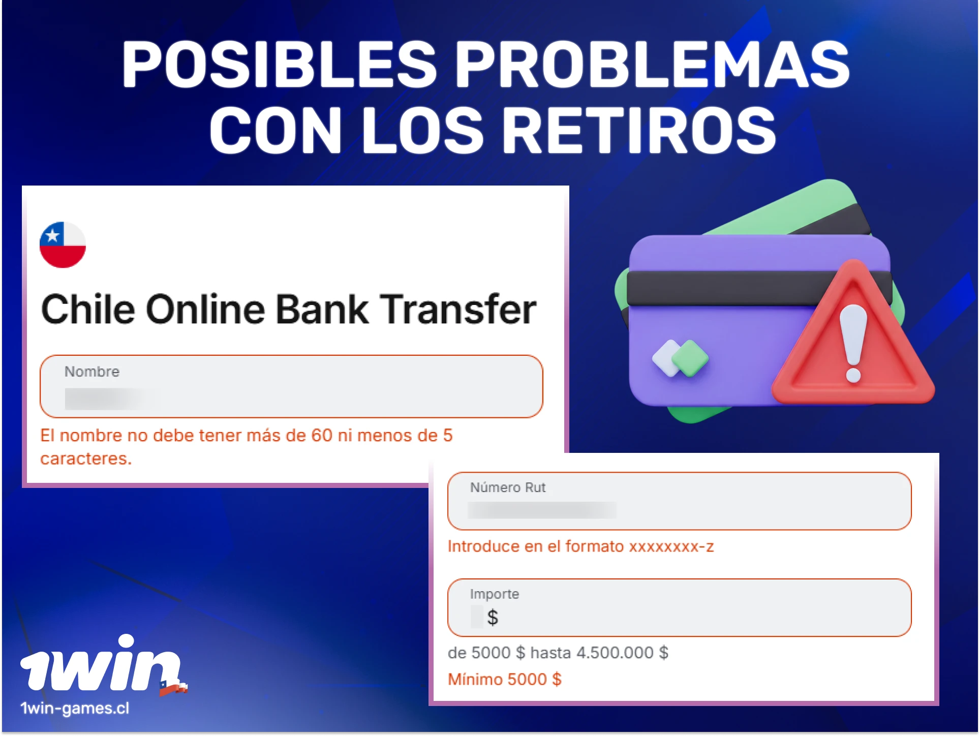 Soluciona los posibles problemas con los retiros en 1win y agiliza el cobro de tus fondos.